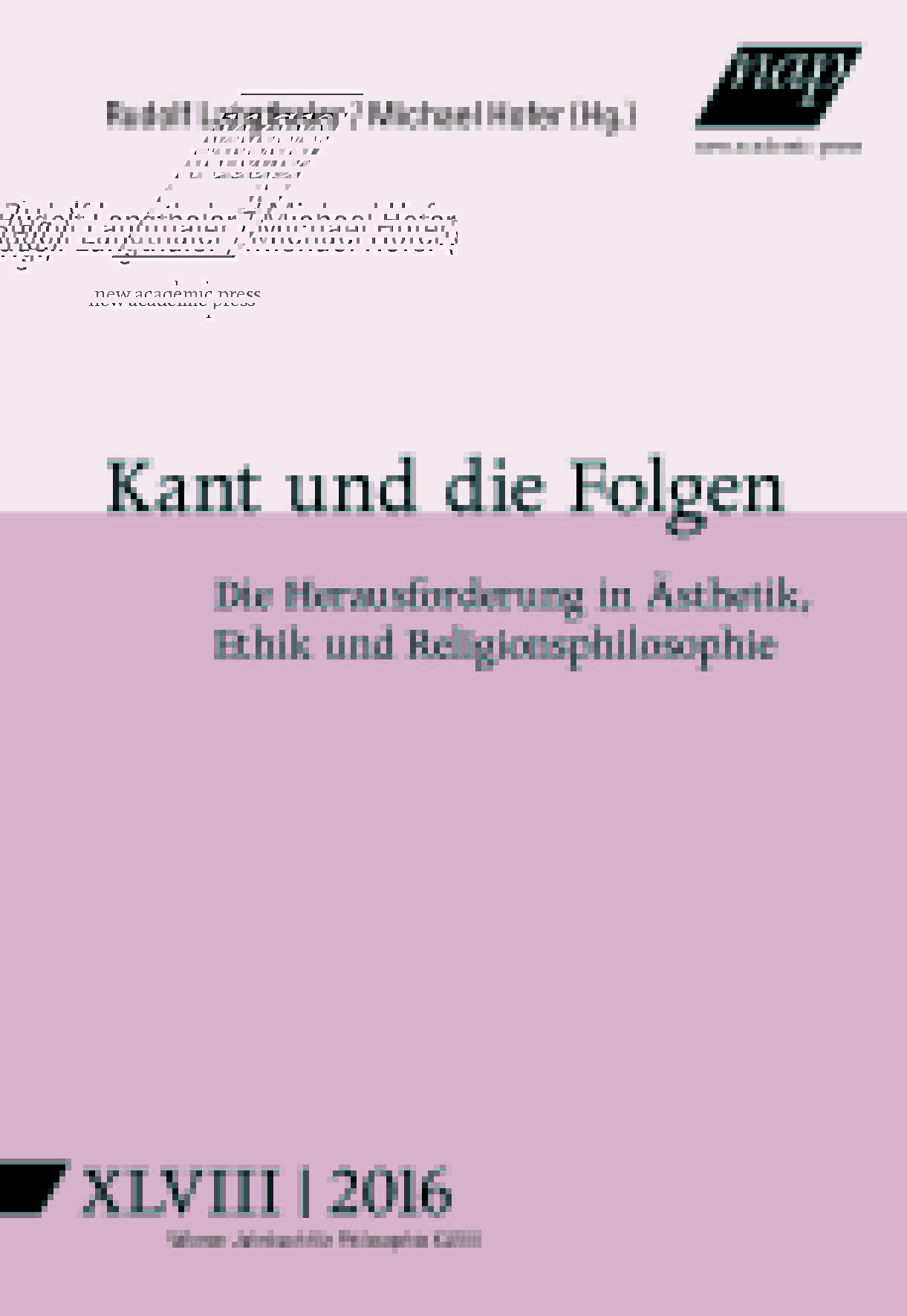 Cover Wiener Jahrbuch Philosophie Band 48 2016 zu Kant und die Folgen